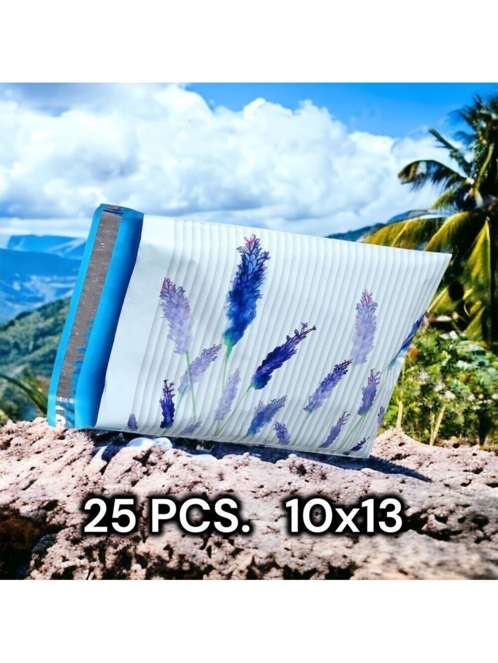 25 10X13 Poly Mailers Lavender Flowers Shipping Envelopes Bags PRICE IS FIRM - Picture 6 of 11